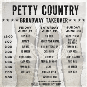Petty Country Broadway Takeover Schedule